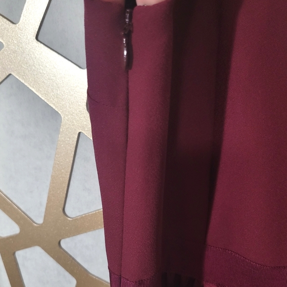 NWT BANANA REPUBLIC Wine Pleated Satin & Chiffon Dress - Picture 8 of 13